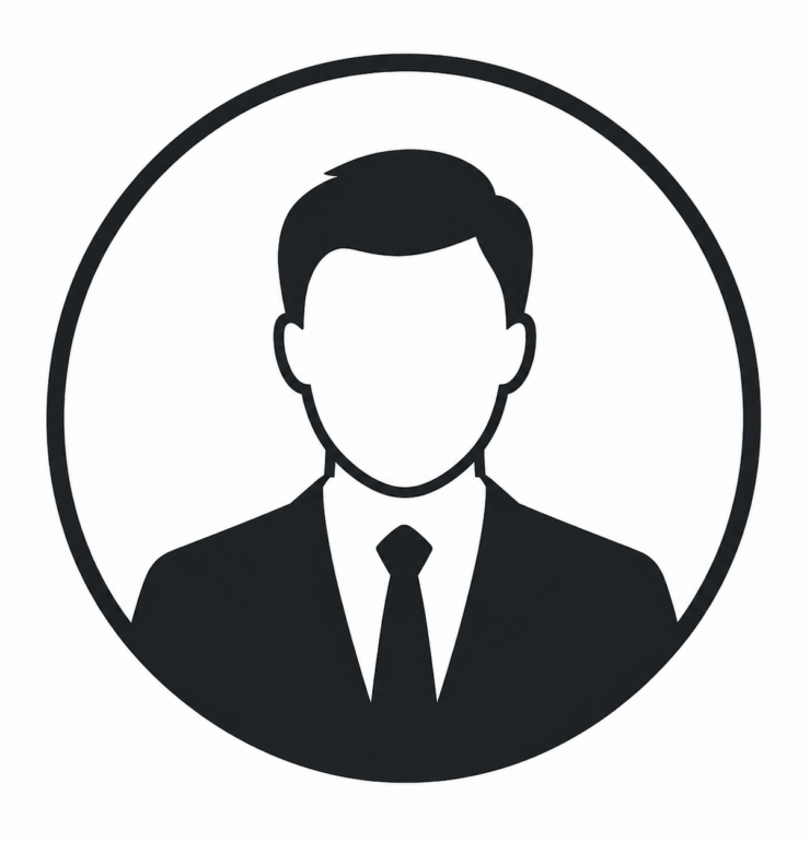 A clean, professional male profile icon ideal for business websites, corporate profiles, user accounts, and team member sections.